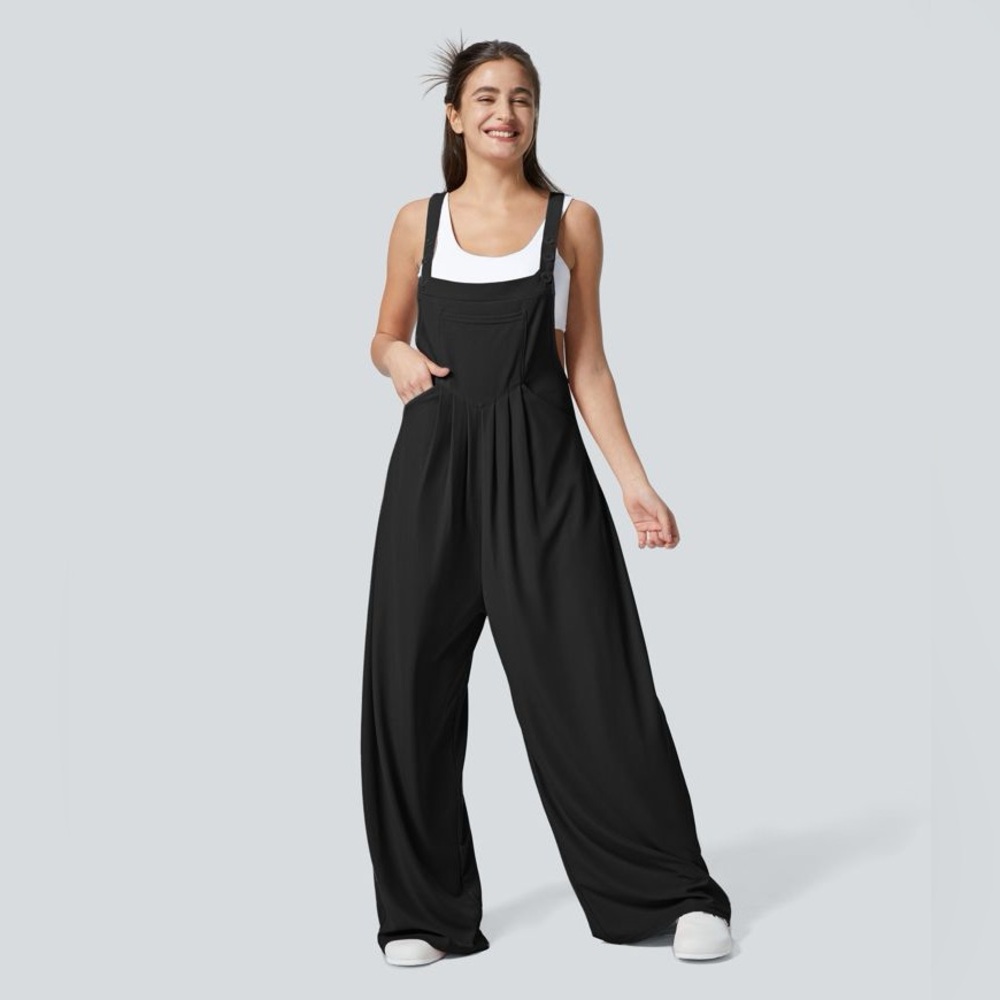 Pockets Waffle Casual Overalls from Halara